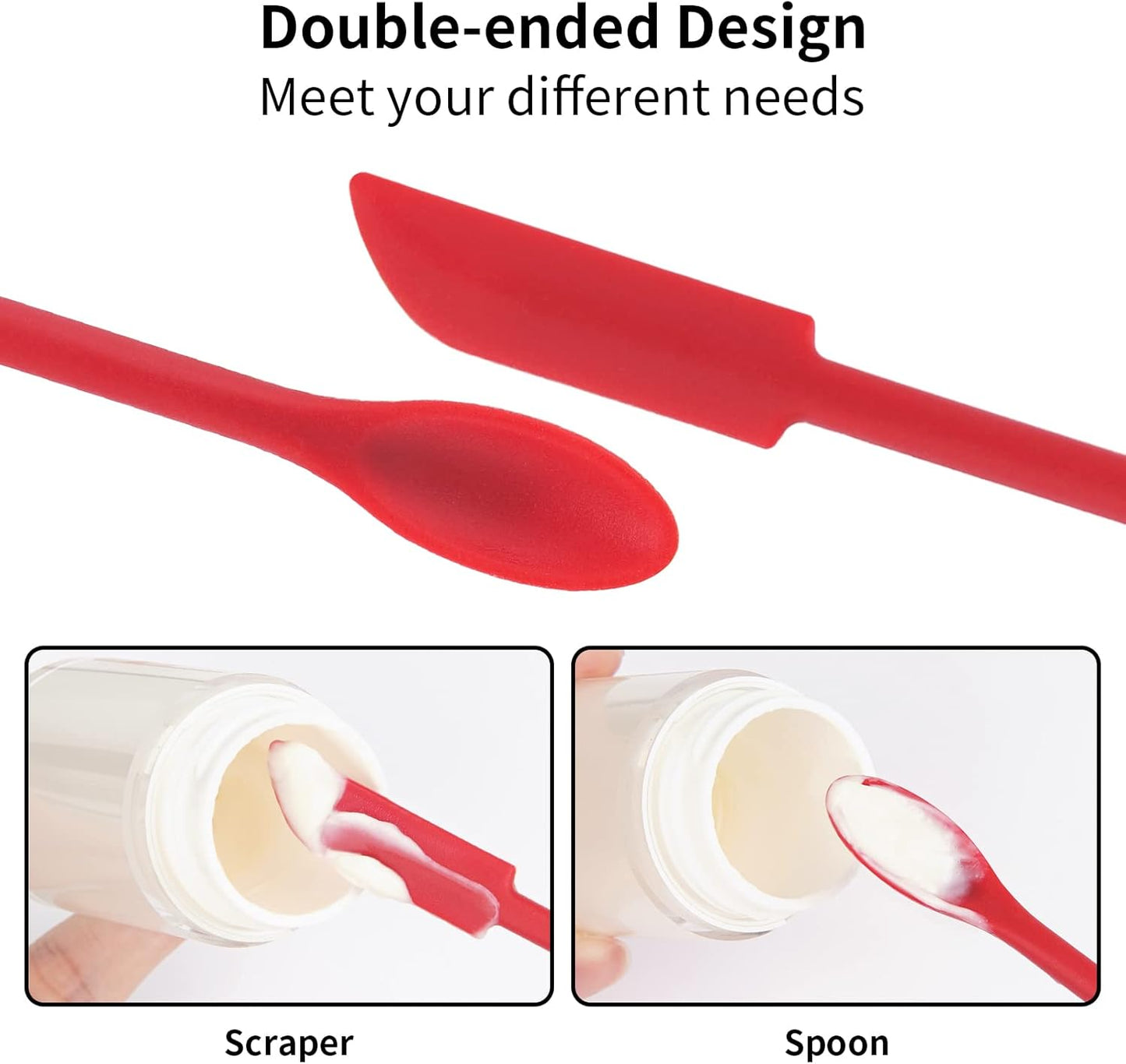 BeautyLane 2-Piece Mini Silicone Makeup Spatula Set – Reusable Cosmetic Jar Scrapers for Foundation, Creams & Skincare
